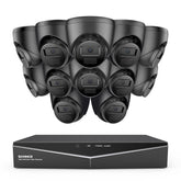 1080p 16 Channel 12 Camera Outdoor Wired Security System, Smart Motion Detection, 100 ft Infrared Night Vision, IP66 Weatherproof